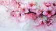 Alcohol ink painting reminiscent of a blooming sakura tree in full spring blossom background