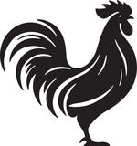Fototapeta Londyn - Rooster silhouette, poultry chickens roosters vector