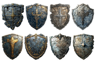 A medieval shield isolated, png collection