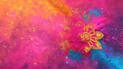 Wall Mural - A whimsical and colorful depiction of a Happy Holi Background