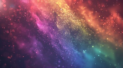 Wall Mural - A surreal symphony of rainbow powder floating in the air