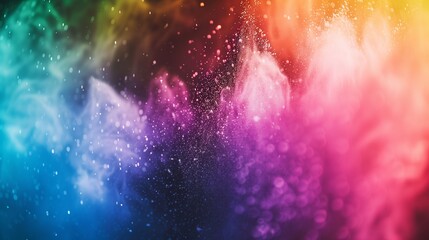 Wall Mural - A mesmerizing explosion of vibrant rainbow powder dancing in the air