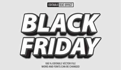 Wall Mural - Editable 3d text style effect - Black Friday text effect Template