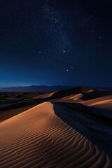 Wall Mural - Desert landscape with starry sky above