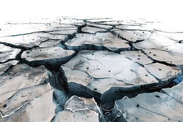 Wall Mural - Desolate, rocky landscape with large crack in ground