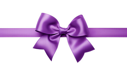 Wall Mural - Shiny purple satin ribbon on white background. Vector purple bow. Purple bow and purple ribbon. Christmas gift, valentines day, birthday wrapping element