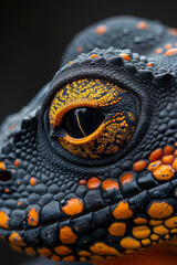 Poster - Amphibious creature with a skin that resembles molten lava, ideal for volcanic environments,