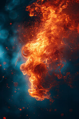 Leinwandbilder - A creature of fire and smoke, its form ever-changing and elusive, like a flickering flame,