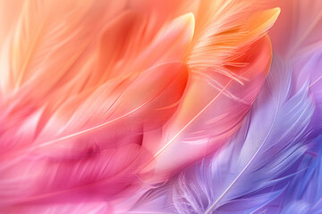 Aufkleber - Artistic rendering of a whisper, soft, feather-like lines in pastel colors gently flowing across the canvas,