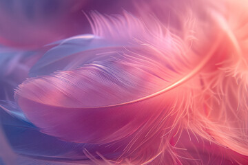 Aufkleber - Artistic rendering of a whisper, soft, feather-like lines in pastel colors gently flowing across the canvas,