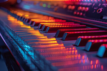 Aufkleber - Visualization of a piano's arpeggio, ascending and descending lines in a chromatic scale of colors.