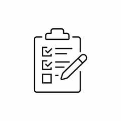 clipboard check mark questionnaire icon