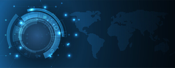 Fototapete - Technology abstract futuristic science background for internet business. Big data concept.Technology abstract futuristic science background for internet business. Big data concept. Vector art.