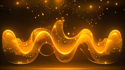 Wall Mural - technology abstract with shiny data wave flow. science concept with glowing wires connected on futur