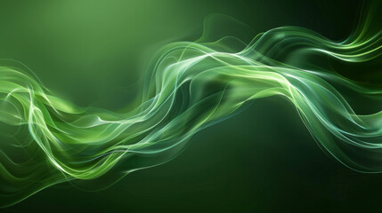 Wall Mural - elegant green waves on a dark background, perfect for modern designs