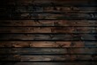 © SKIMP Art - dark brown wood wall background, horizontal strips of dark wood Generative AI