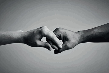 Hands of man people fist bump team teamwork and partnership business success, Black and white