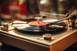 © O-Foto - close up of a vinyl record player