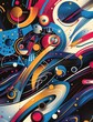 Vibrant Symphony of Shapes: A Colorful Abstract Creation