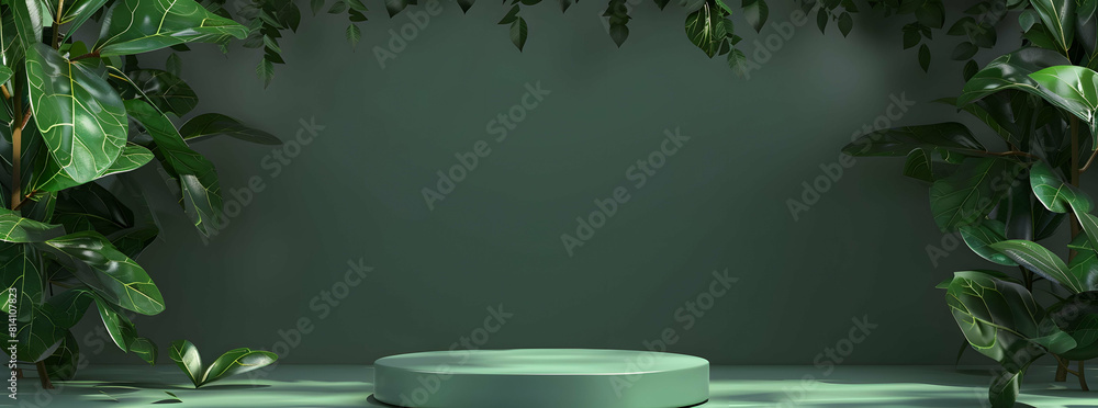 Background green podium product platform 3D display stage stand luxury ...