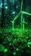 abstract Futuristic green energy background highlighting sustainable innovation