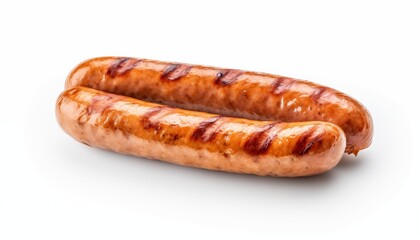 Wall Mural - grilled sausage on a white background