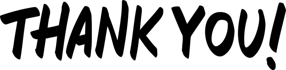 Thank You Black. Thanks Brushpen font. Calligraphy script. Expressive Felt-tipped marker typeface. Thanksgiving day.