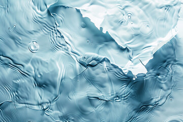 Wall Mural - Rippling water paper texture with light blue hues and fluid patterns.