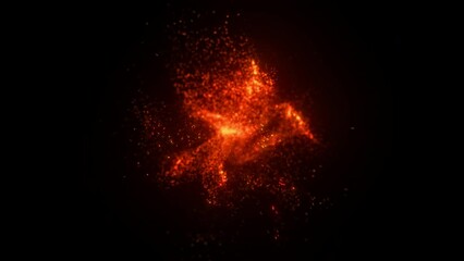 Wall Mural - Blinking particles turbulent vortex motion. Swirl sparkles explosion background