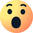 surprised emoji face. shocked wow emoticon with open mouth , cute smiley emoticons feelings wonder and amazing. vector illustration
