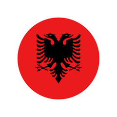 Poster - Round Albania flag icon