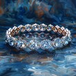 Glamour Theme Diamond Bracelet Showcasing Vibrant Watercolor Complementary Color Scheme