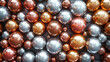 Multicolored background illustration in the form of balls made of metals,Generated by AI