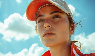 Canvas Print - A professional female athlete in a sports cap