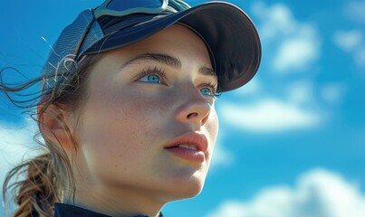 Canvas Print - A professional female athlete in a sports cap