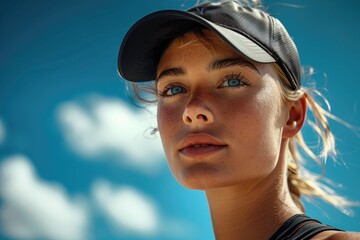 Sticker - A professional female athlete in a sports cap