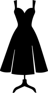 Woman or ladies dress silhouette isolated on white background