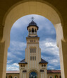 Tower of Orthodox Coronation Cathedral in Alba Carolina Citadel, Alba Iulia city, Romania