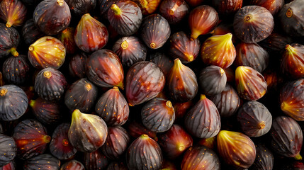 freshly picked ripe figs (Ficus carica) - fresh organic produce concept
