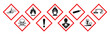 © Marty's Art - ghs hazard warning alert danger synbols in red white diamond set transparent background
