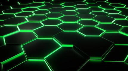 Wall Mural - 3d Abstract background formed from green hexagons , Glass green Pattern, Geometric Crystals, Abstract illustration images. High quality photo