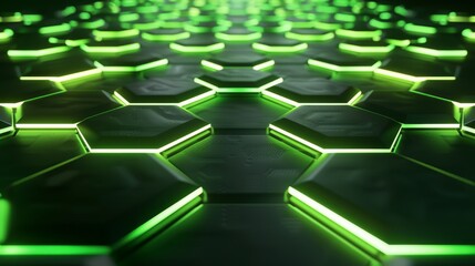Wall Mural - 3d Abstract background formed from green hexagons , Glass green Pattern, Geometric Crystals, Abstract illustration images. High quality photo