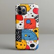 Vivid Cartoon of Fashion Themed Phone Case Design from a Top View Perspective