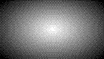 Wall Mural - pixel art round gradient, vignette, texture rounded frame halftone radial gradient. glowing circle l