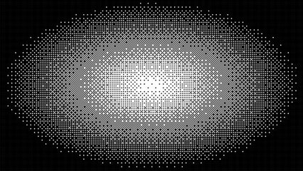 Wall Mural - pixel art round gradient, vignette, texture rounded frame halftone radial gradient. glowing circle l