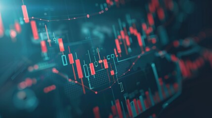 Stock exchange market graph and progress of business financial and investment data analysis.