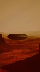 Wall Mural - alien spaceship hovering over arizona