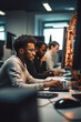 © fahrwasser - Happy young students engaged in computer lab
