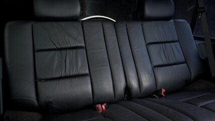 Poster - Black leather back seat