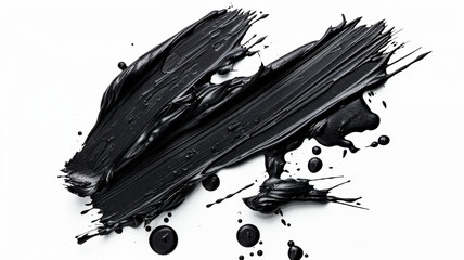 Wall Mural - black paint splash, paint, brush strokes, on transparent background